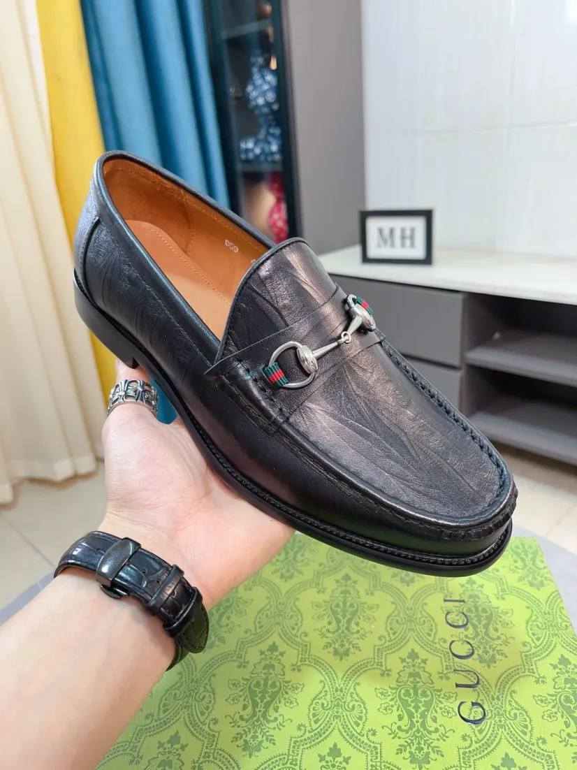 Men's Men's Shoes 💰480🌹🌹【GUCCI】The most popular classic Gucci leather shoes. Synchronized with the official website, the upper is made of Italian first-layer cowhide ➕cowhide lining, with unique brand and unique craftsmanship. Highlighting the hot style of the new year. Stop hesitating, stop wandering, get it now. Number: 38--44